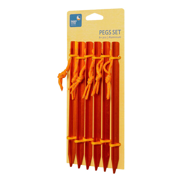 Pegs | Set of 6 Ticket To The Moon TMPEG6Y Hammock Accessories One Size / Orange