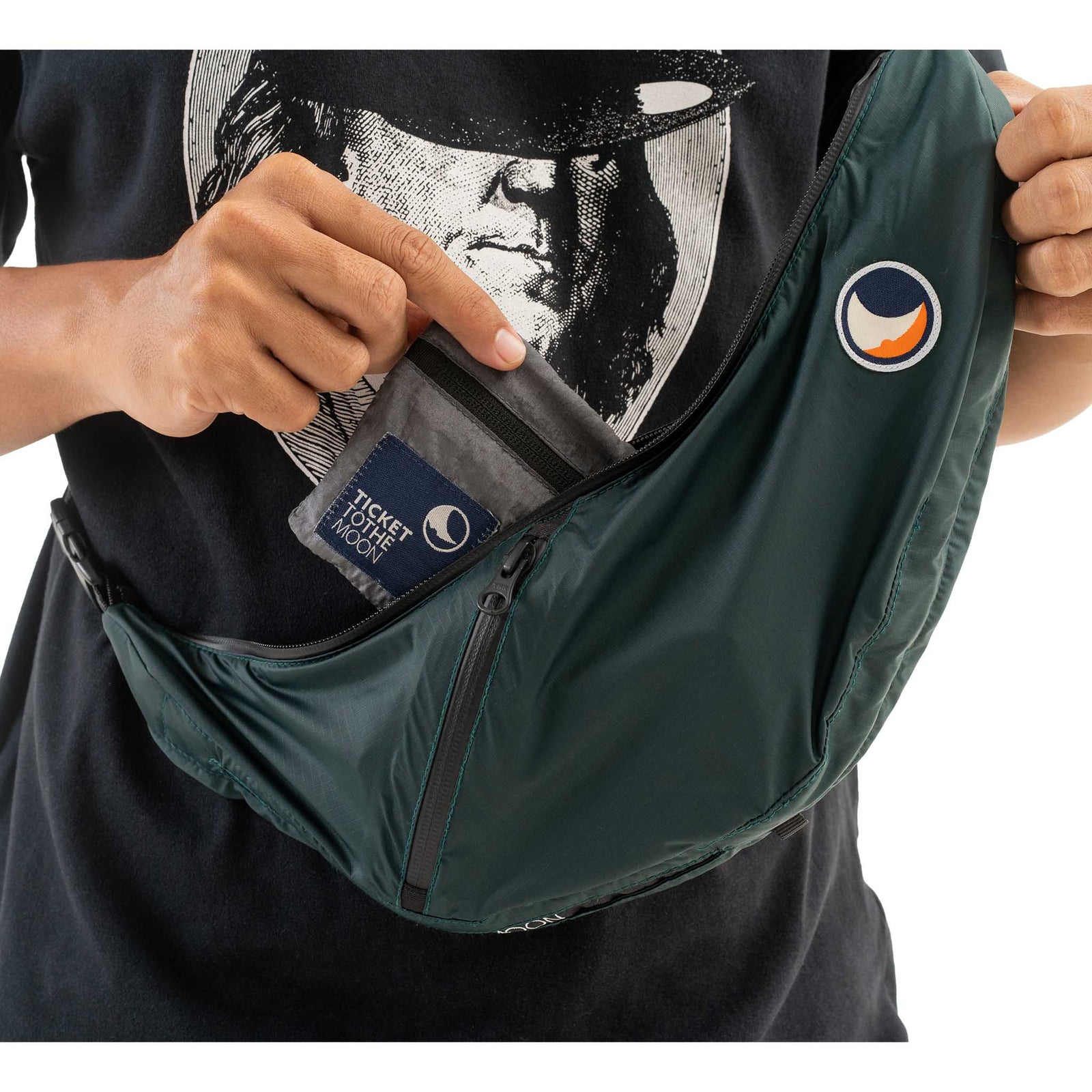 Sling Bag | Water Resistant Ticket To The Moon TMSLBWR105 Sling Bags One Size / Green