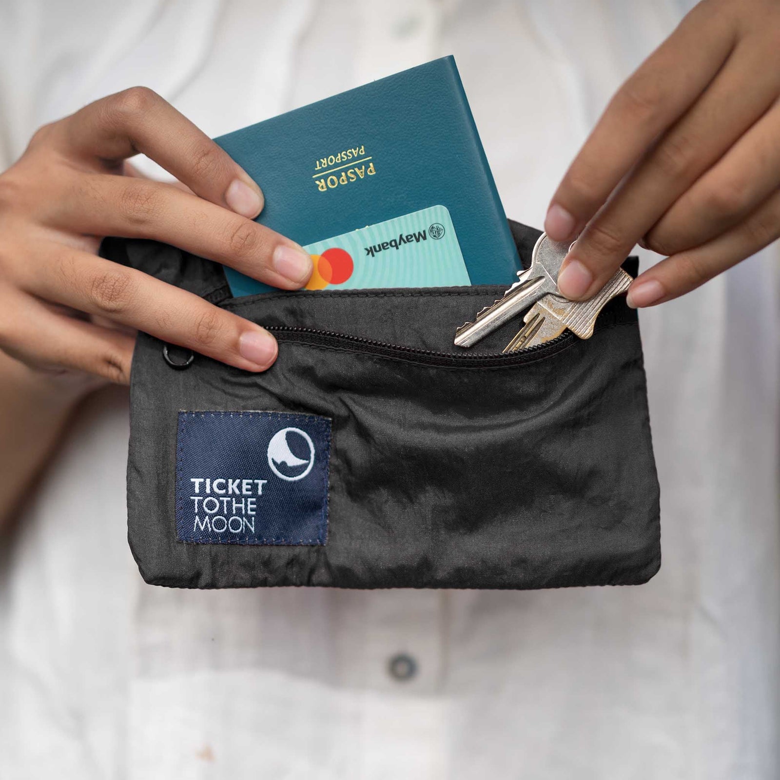 Travel Pouch Ticket To The Moon TMTP03 Pouches One Size / Dark Grey