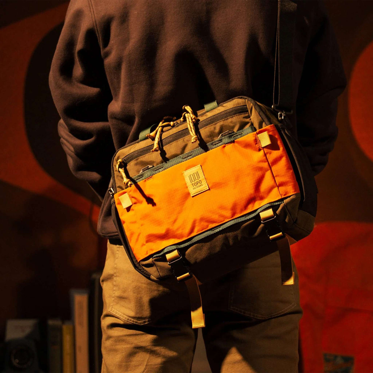 Mountain Cross Pack Topo Designs 932425755 Sling Bags 17L / Mustard/Forest