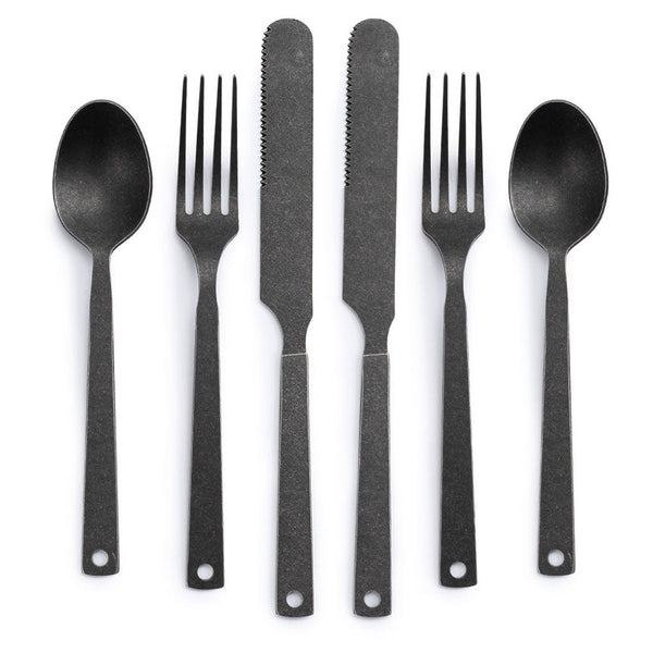 Matte Flatware | Set of 2 Barebones Living CKW-370 Cutlery Sets One Size / Slate Grey