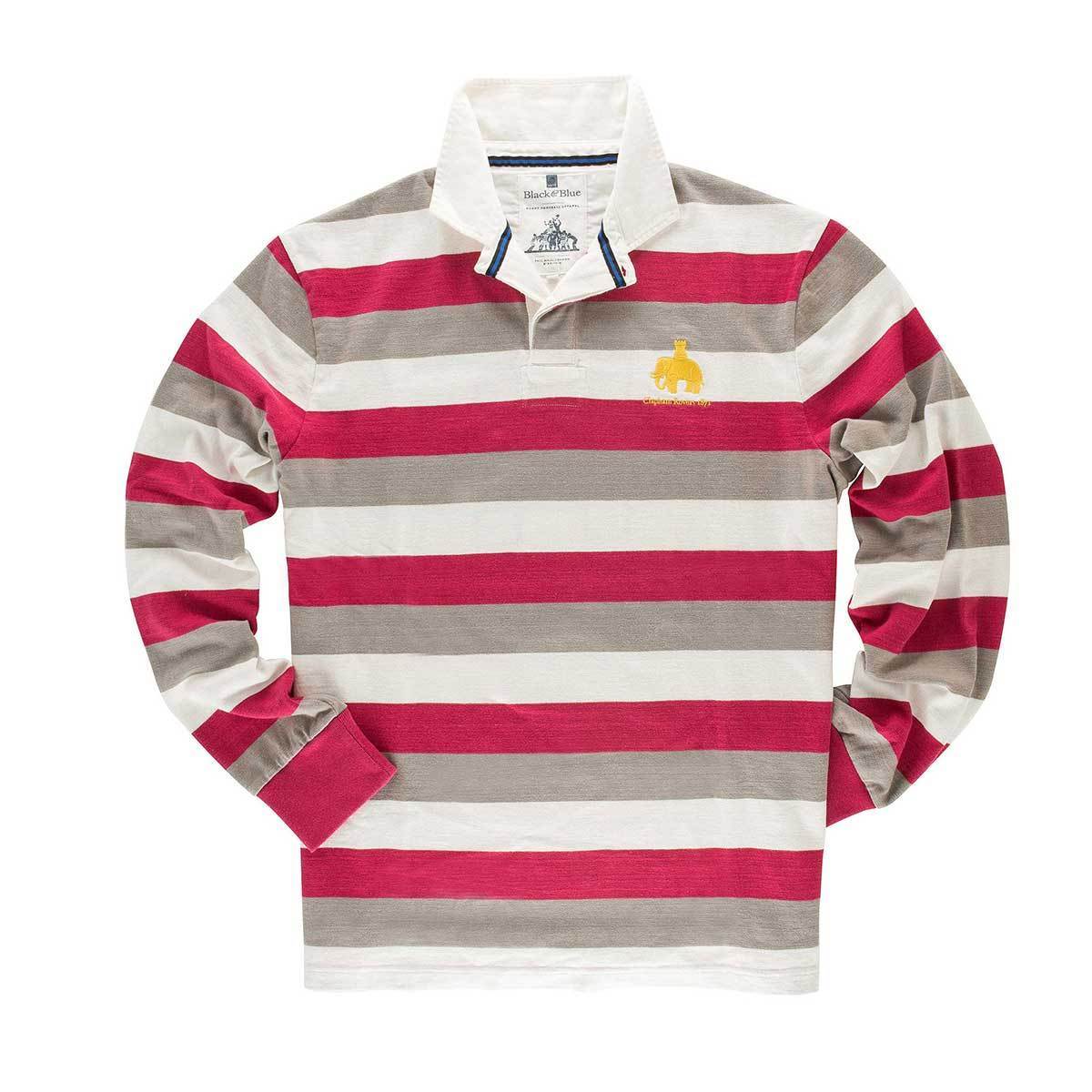 Clapham Rovers 1871 Rugby Shirt Black &amp; Blue 1871 Shirts - Rugby Shirts