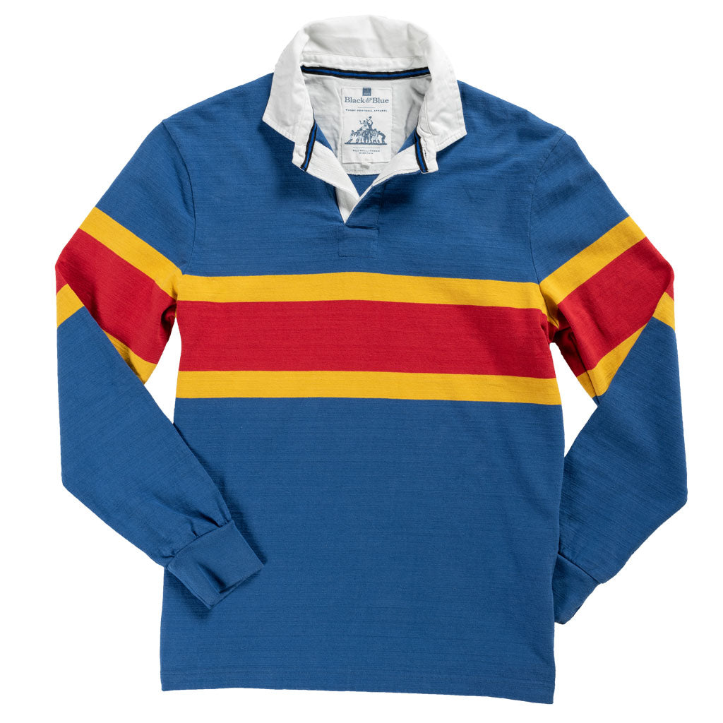 Outdoor Heritage Rugby Shirt Black &amp; Blue 1871 Rugby Shirts