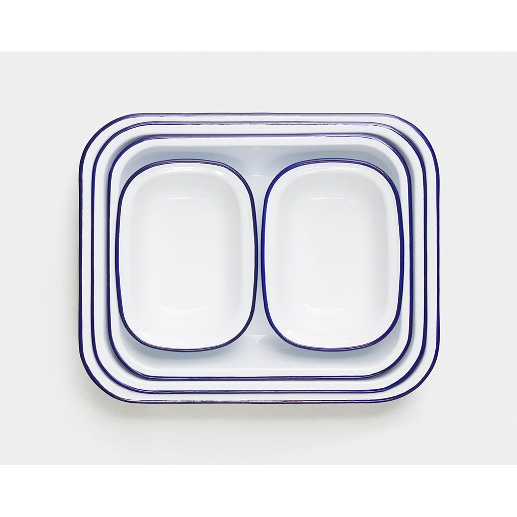 Bake Set Falcon Enamelware FAL-BAK-BW-UK Bake Sets One Size / White w/ Blue Rim