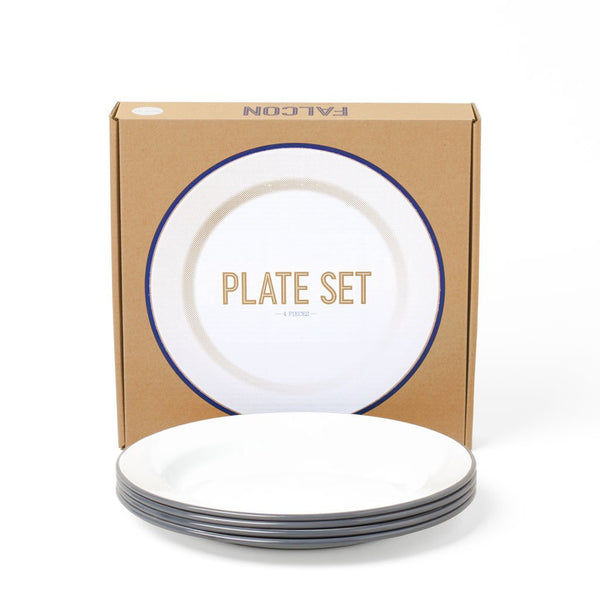 Plates (Set of 4) Falcon Enamelware FAL-PLA-GW-UK Plates (Set of 4) 24 cm / Pigeon Grey