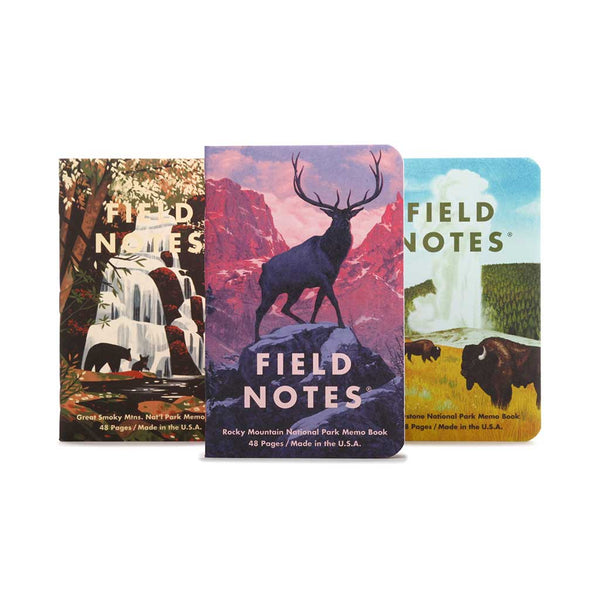 National Parks C | 3-Pack Field Notes FNC-43c Notebooks 3 Pack / Multi colour