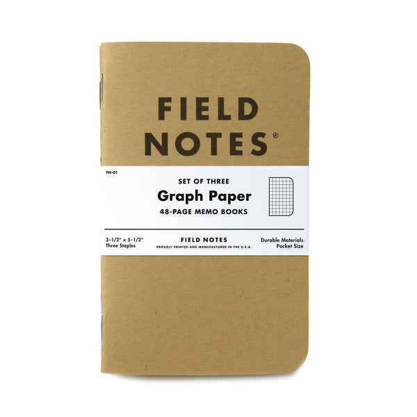 Original Graph 3-Pack Field Notes FN-01 Notebooks 3 Pack / Brown