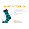 Heritage Merino Outdoor - Men's 2 Pack Horizon Socks 6H/M2MGL Socks M/L / Green/Navy