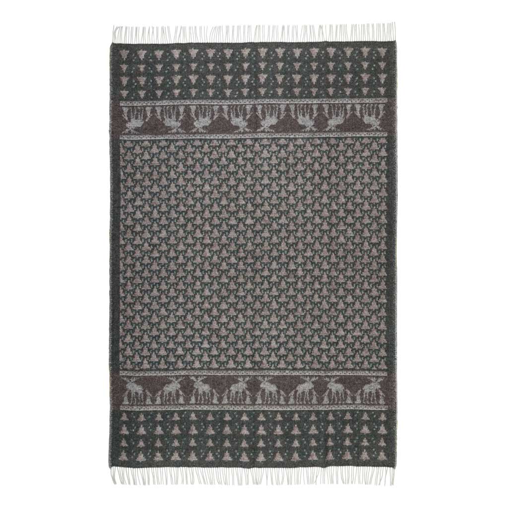 Skogen Wool Blanket Öjbro Vantfabrik OSKO05UP130220 Blankets 130 x 220 cm / Grey Multi
