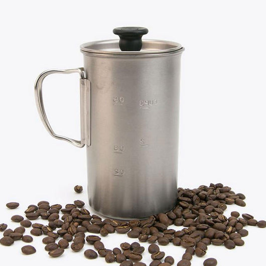 Snow Peak | Titanium French Press (3 Cups) | Camp Coffee Maker