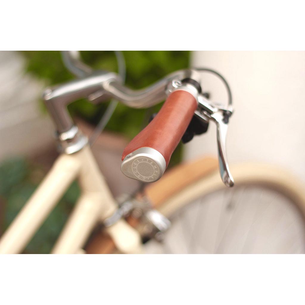 Ergonomic Leather Grips Temple Cycles TS-ERGRIP-LB Grips One Size / Light Brown