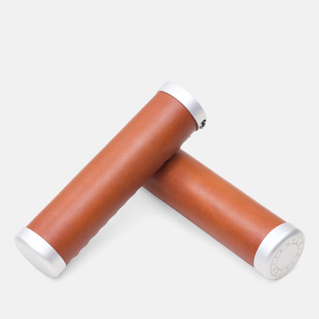 Premium Leather Grips Temple Cycles TS-LTHGRP-LB Grips One Size / Light Brown