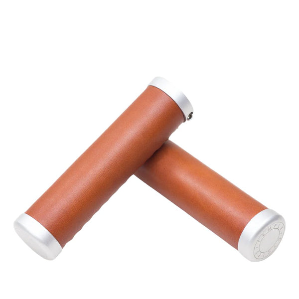 Premium Leather Grips Temple Cycles TS-LTHGRP-LB Grips One Size / Light Brown